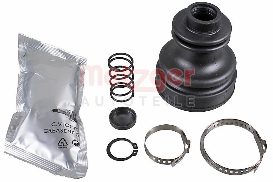 METZGER 751.667: Asmanchetten set Versnellingsbak zijde, Polychloropren (Neopren), met vet, Met bellen, Met zekerheidsring, Met kap