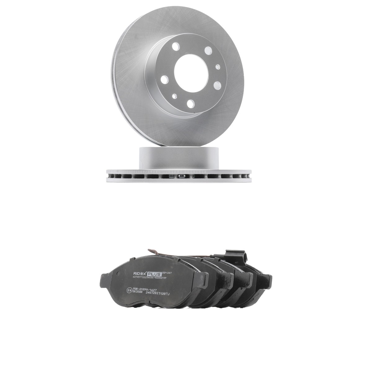 RIDEX PLUS 3405B0388P: Remschijven en blokken Vooras, Ø: 280mm, Geventileerd