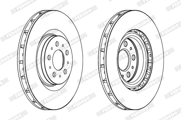 FERODO DDF1411: Bremseskive Ø: 344mm, ventileret, Ø: 344mm, olieret, uden skruer PREMIER