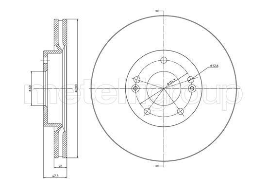 CIFAM 800-927C: Remschijf Ø: 280,0mm, Geventileerd, Ø: 280,0mm, Gelakt