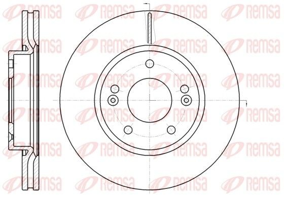 REMSA 61208.10: Remschijf Vooras, Ø: 280mm, Geventileerd, Ø: 280mm