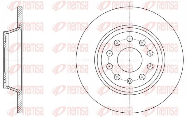 REMSA 61646.00: Bremžu diski Aizmugurējais tilts, Ø: 281,8mm, pilnīgi, Ø: 282mm