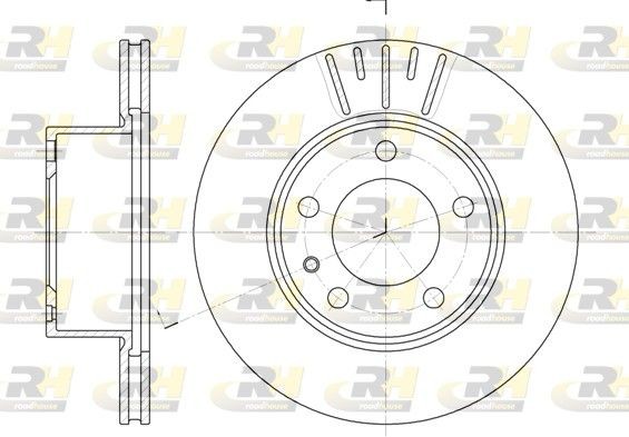 ROADHOUSE 6317.10: Féktárcsa elsőtengely, Ø: 284mm, Szellőztetett, Ø: 284mm