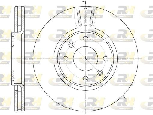 ROADHOUSE 6604.10: Remschijf Vooras, Ø: 283mm, Geventileerd, Ø: 283mm