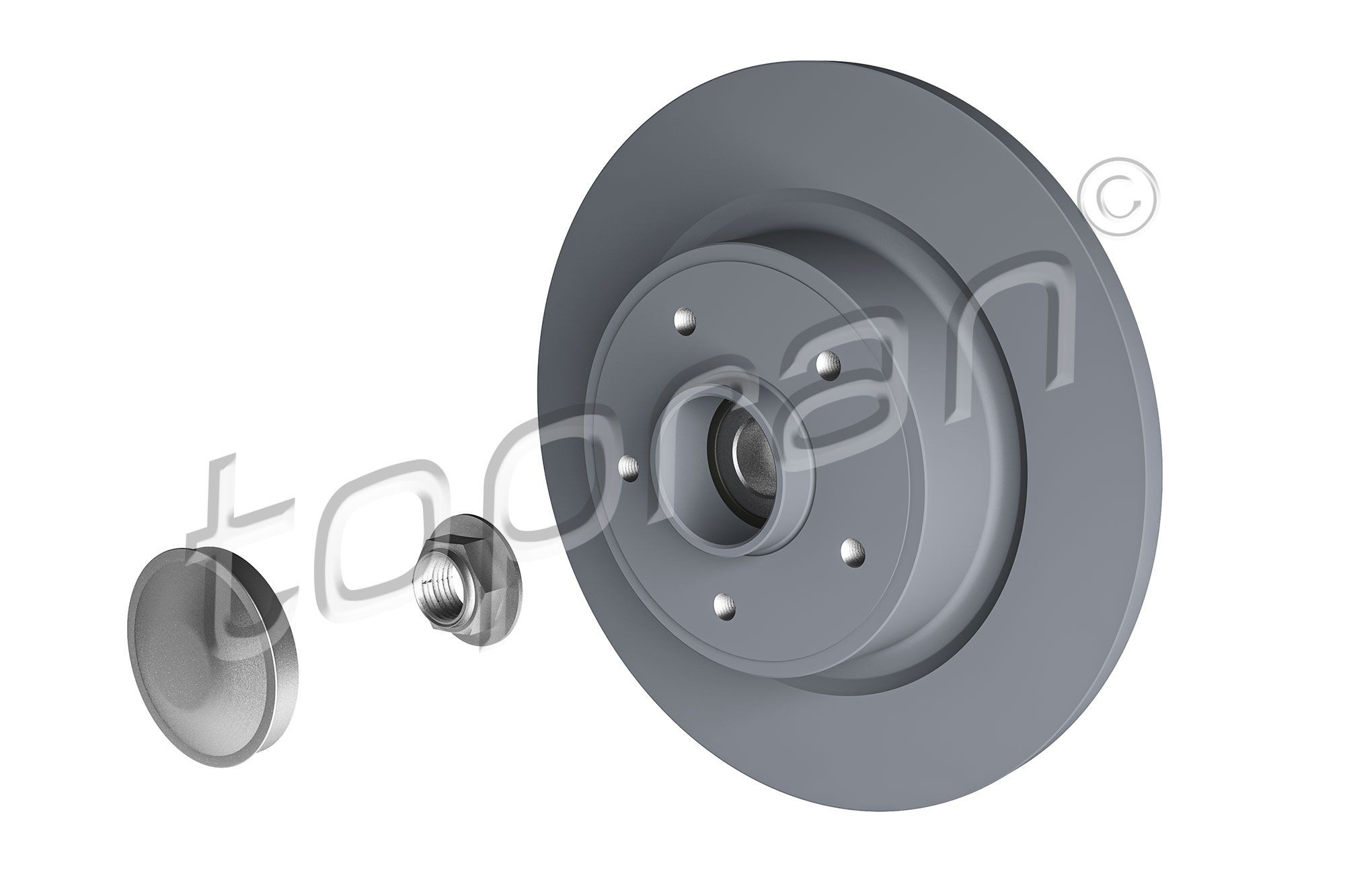 TOPRAN 700 644: Tarcza hamulcowa Oś tylna, Ø: 274[mm], pełny, Ø: 274[mm], pokryty, z łożyskiem koła, z pierścieniem nadajnika impulsów ABS