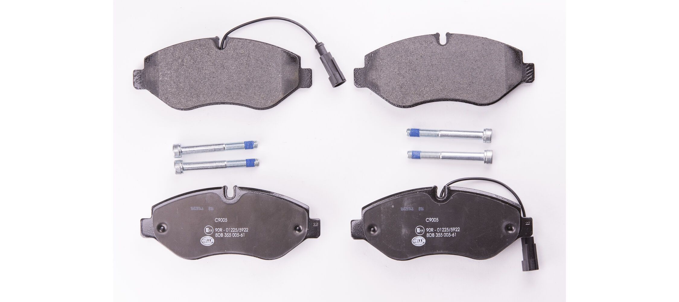 HELLA 8DB 355 005-611: Piduriklotsid koos pidurisadula kruvidega