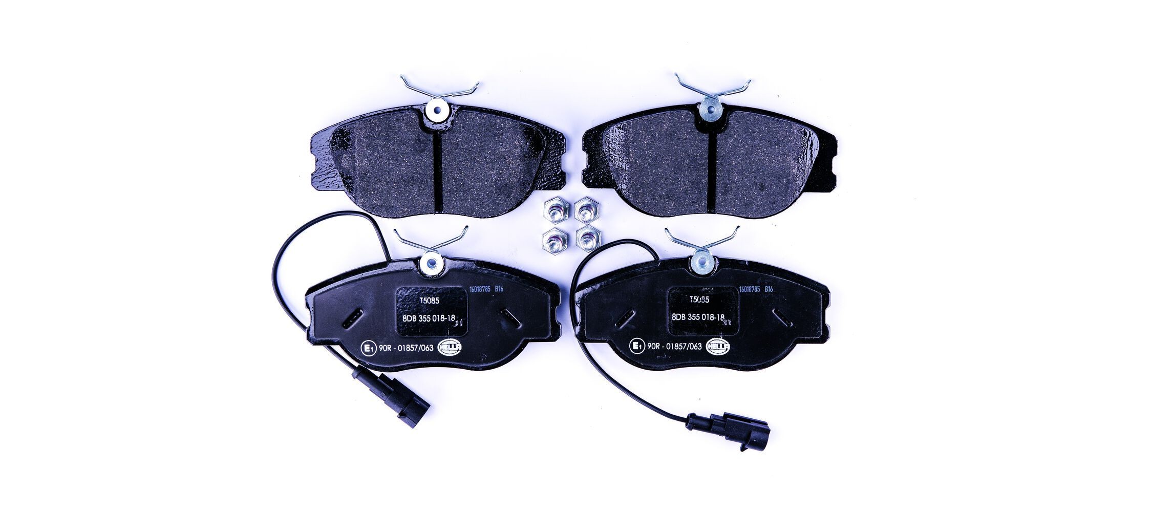 HELLA 8DB 355 018-181: Bromsbelägg med bromsoksskruvar
