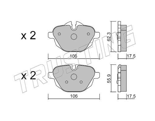 TRUSTING 938.0: Fékbetét készlet, tárcsafék