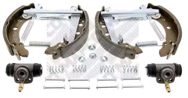 MAPCO 9855 Bremsensatz, Trommelbremse Hinterachse, mit Radbremszylinder, mit Zubehör