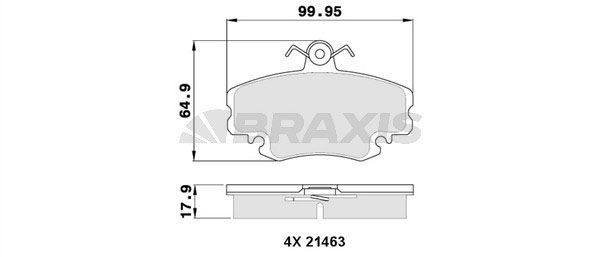 BRAXIS AA0338: Bromsbelägg