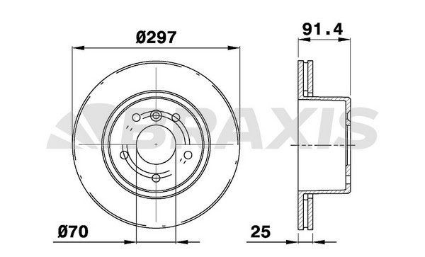 BRAXIS AD0974: Disque de frein Ø: 297mm, ventilé