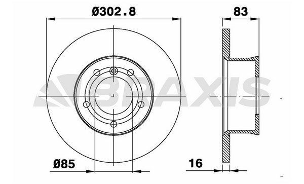 BRAXIS AD1039: Bremžu diski Ø: 302,8mm, pilnīgi
