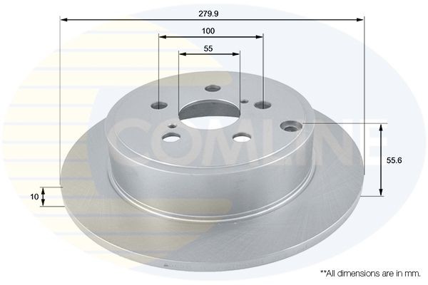 COMLINE ADC01111: Remschijf Platinum Plus Ø: 280mm, volledig, Ø: 280mm, Gecoat