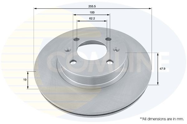 COMLINE ADC1043V: Remschijf Ø: 256mm, interne ventilatie, Ø: 256mm