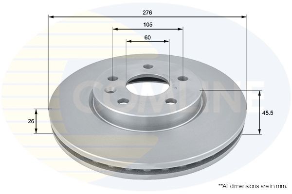 COMLINE ADC1151V: Bremžu diski Platinum Plus Ø: 276mm, ar iekšējo ventilāciju, Ø: 276mm, pārklāts