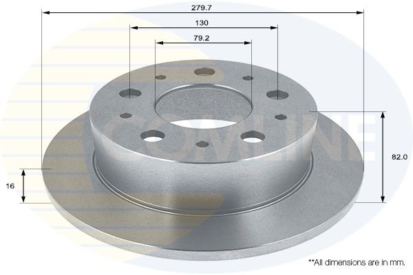 COMLINE ADC1564: Remschijf Platinum Plus Ø: 280mm, volledig, Ø: 280mm, Gecoat