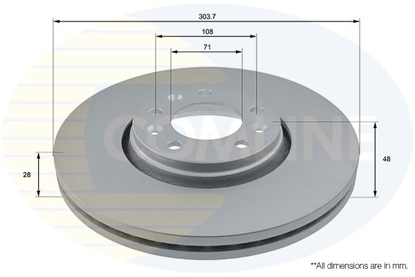 COMLINE ADC1579V: Remschijf Platinum Plus Ø: 304mm, interne ventilatie, Ø: 304mm, Gecoat