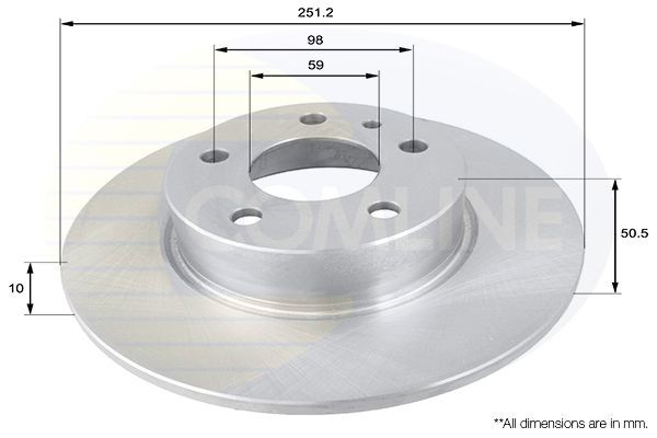 COMLINE ADC1806: Remschijf Ø: 251mm, volledig, Ø: 251mm