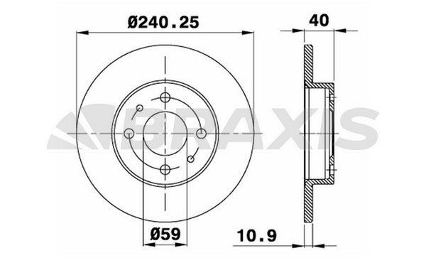 BRAXIS AE0002: Bremsscheibe Ø: 240,2mm, voll