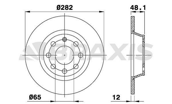 BRAXIS AE0035: Tarcza hamulcowa Ø: 281,8[mm], pełny