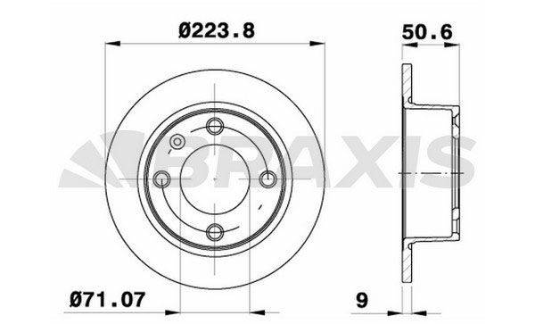 BRAXIS AE0282: Bremžu diski Ø: 223,8mm, pilnīgi