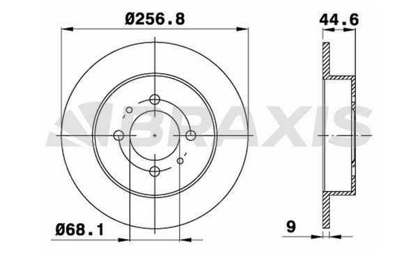 BRAXIS AE0582: Bremžu diski Ø: 256,8mm, pilnīgi