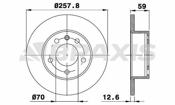 BRAXIS AE0732: Jarrulevy Ø: 257,8mm, täysi