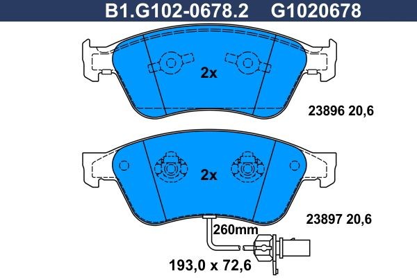GALFER B1.G102-0678.2: Bromsbelägg