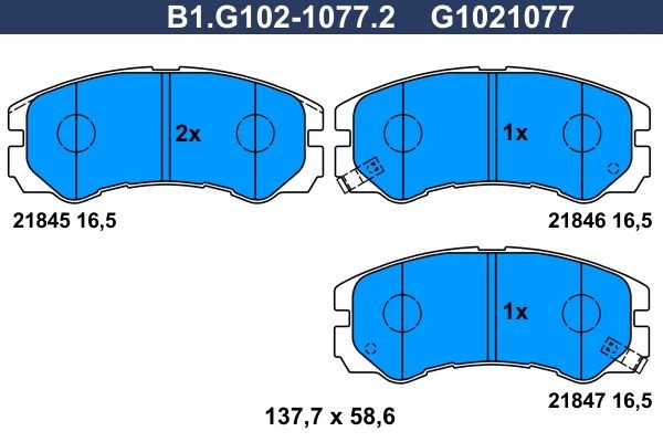 GALFER B1.G102-1077.2: Bromsbelägg