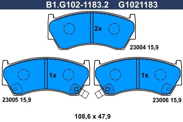 GALFER B1.G102-1183.2: Bremseklodser