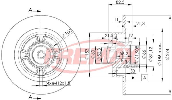 FREMAX BD-1181: Bremseskive Ø: 316mm, ventileret, Ø: 316mm, coatet