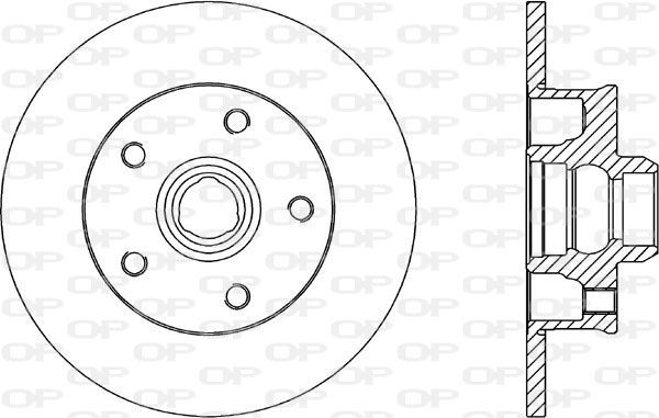 OPEN PARTS BDA1584.10: Remschijf Achteras, Ø: 226mm, volledig, Ø: 226mm