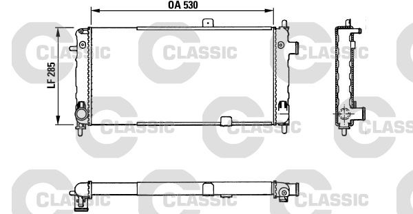 VALEO 383771: Radiateur du moteur Aluminium, sans thermostat de liquide de refroidissement ContiClassic
