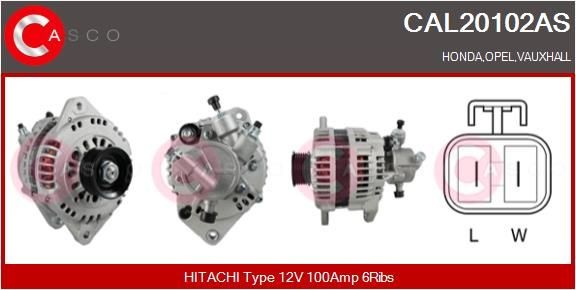 CASCO CAL20102AS: Generator 100A, med inbyggd regulator