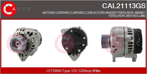 CASCO CAL21113GS: Δυναμό 120Α, με ενσωμ. ρυθμιστή