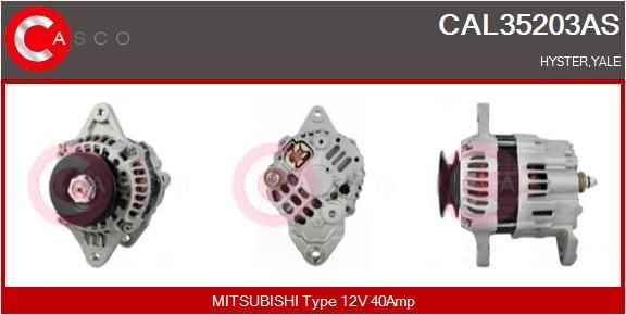 CASCO CAL35203AS: Alternador 40A, com regulador integrado
