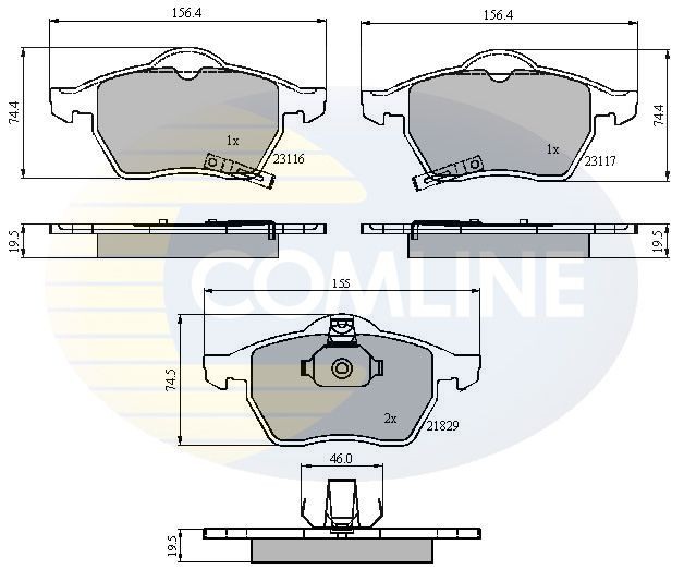 COMLINE CBP31167: Klocki hamulcowe