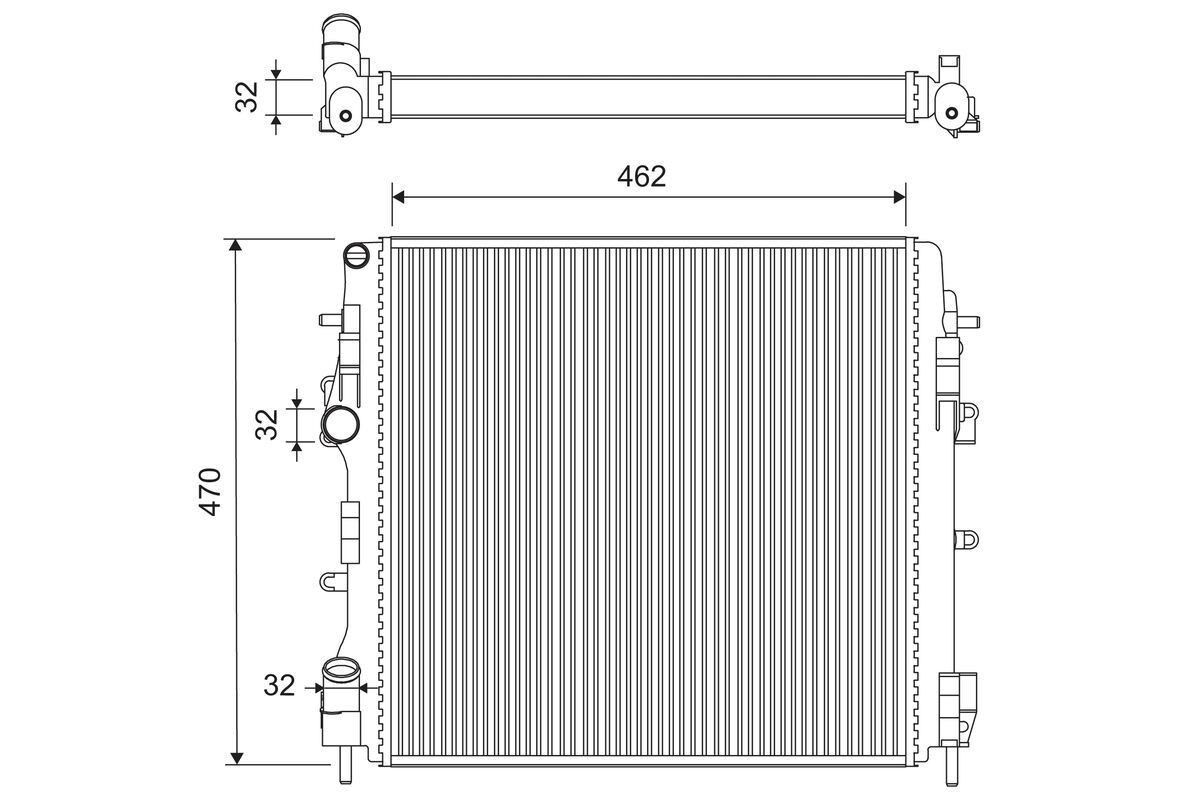 VALEO 732687: Radiateur du moteur Aluminium, sans thermostat de liquide de refroidissement