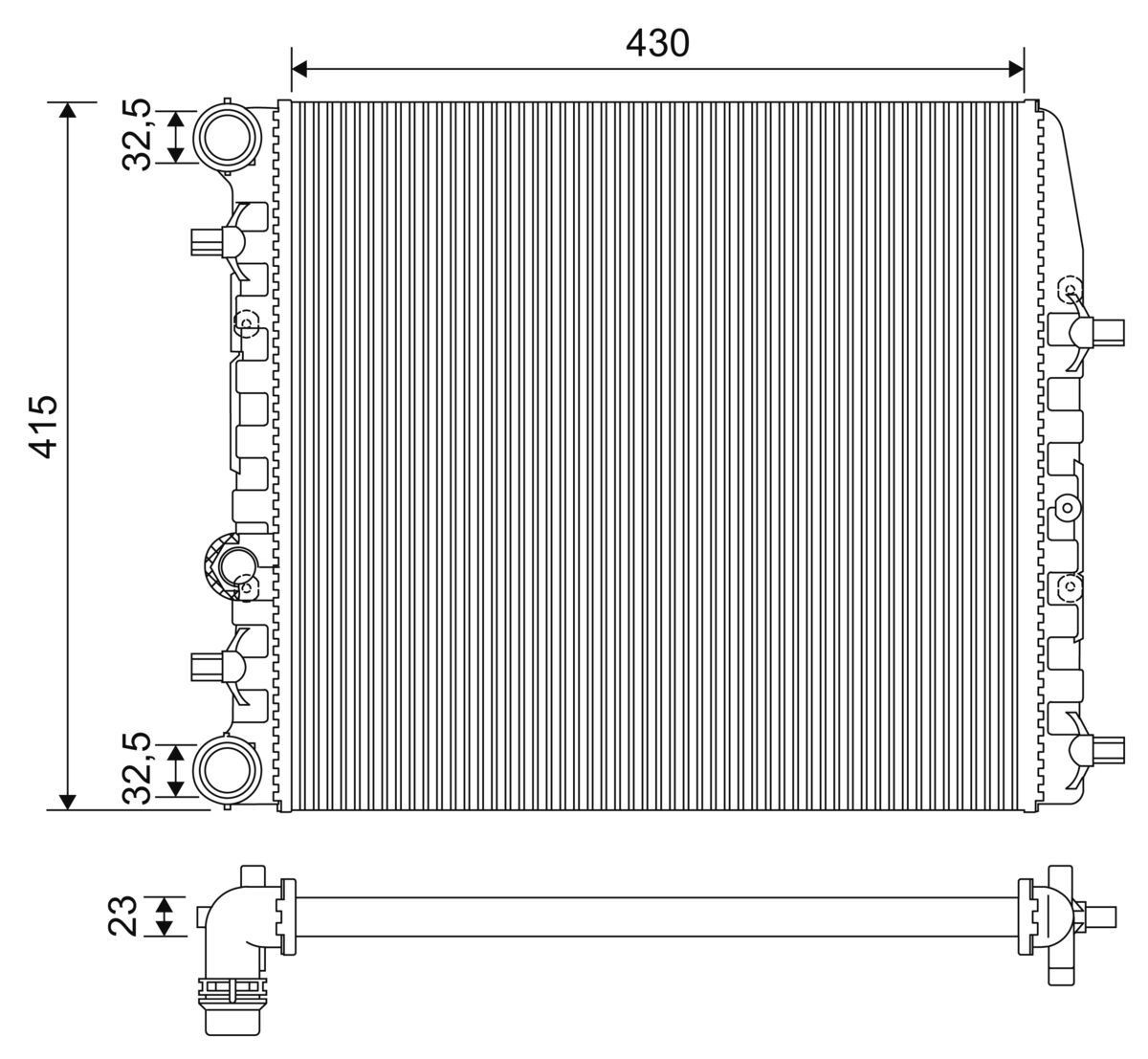 VALEO 733062: Radiateur du moteur Aluminium, avec thermostat de liquide de refroidissement