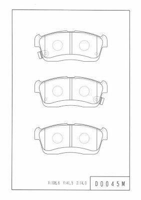 NPS D360U09: Juego de pastillas de freno Eje delantero