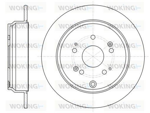 WOKING D61174.00: Disque de frein Essieu arrière, Ø: 304,6mm, plein, Ø: 305mm