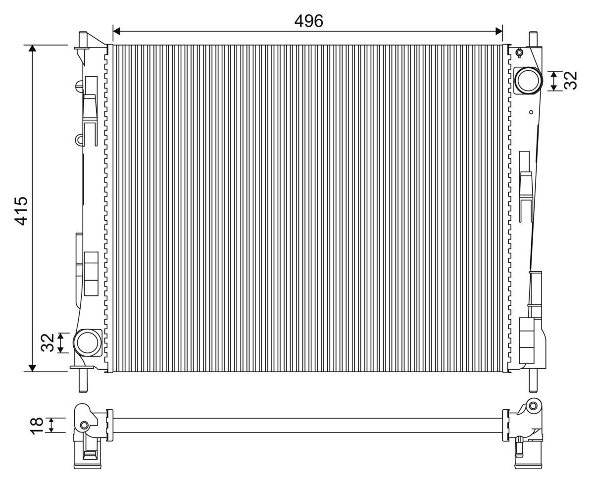 VALEO 735134: Radiateur du moteur Aluminium
