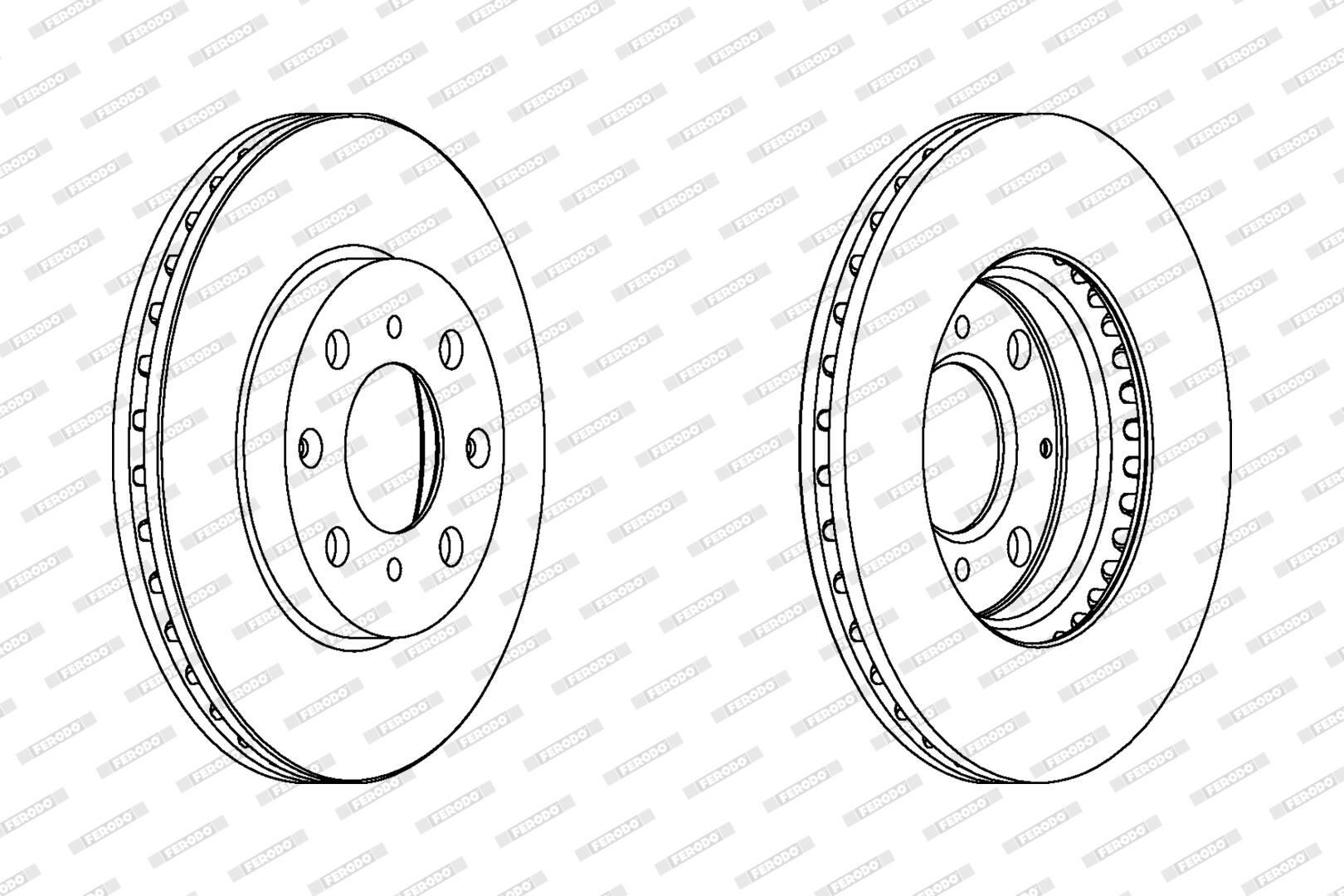 FERODO DDF1231C: Bromsskiva Ø: 240mm, ventilerad, Ø: 240mm, belagd, med skruvar PREMIER