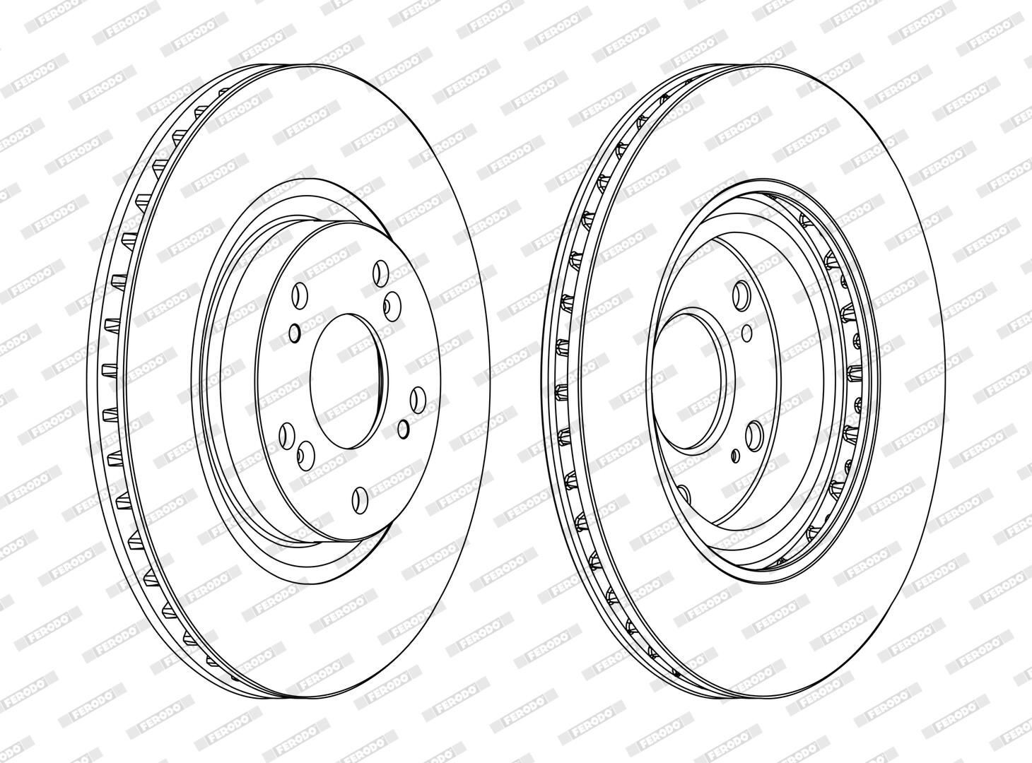 FERODO DDF1596C: Jarrulevy Ø: 300mm, Tuuletettu, Ø: 300mm, pinnoitettu, Ruuveilla PREMIER