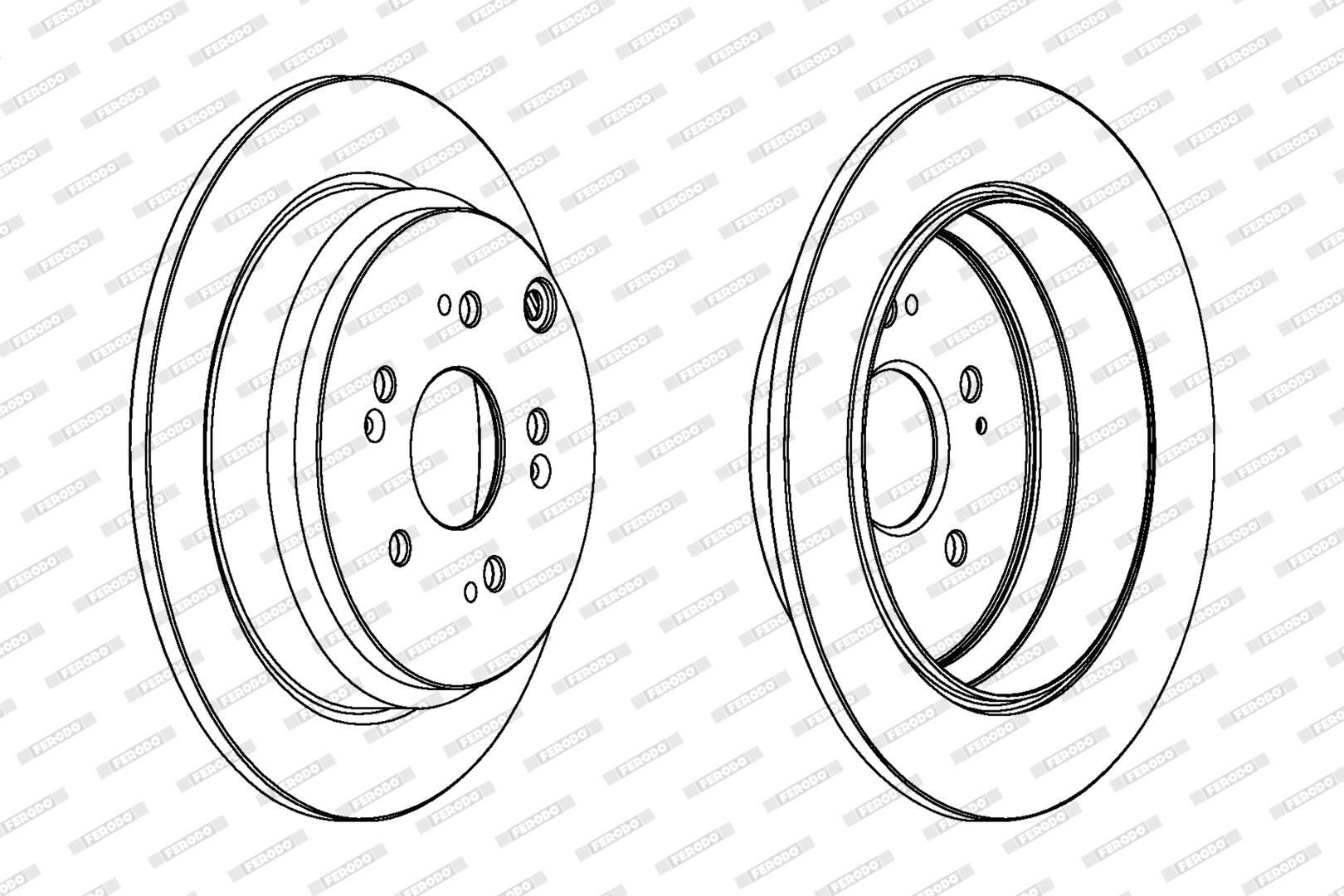 FERODO DDF1608C: Disque de frein Ø: 305mm, plein, Ø: 305mm, revêtu, avec vis/boulons PREMIER