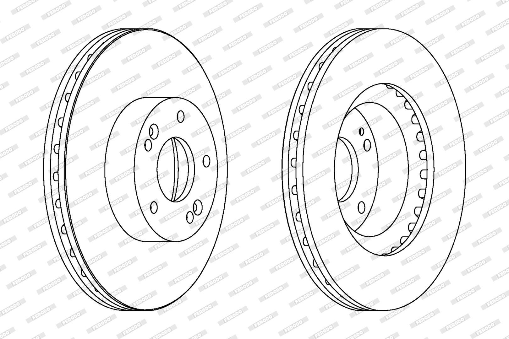 FERODO DDF1630C: Remschijf Ø: 300mm, Geventileerd, Ø: 300mm, Gecoat, Met schroeven PREMIER