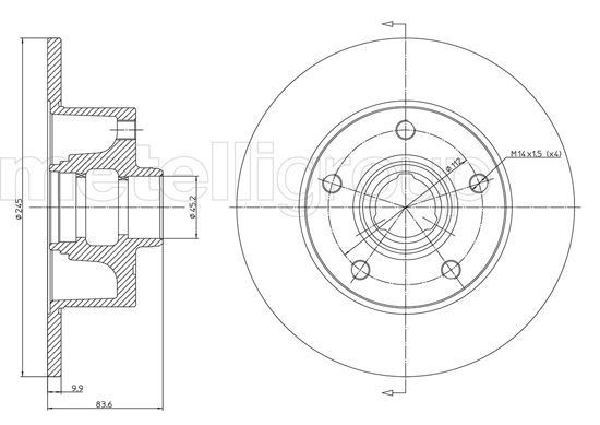 TRUSTING DF188: Jarrulevy Ø: 245,0mm, täysi, Ø: 245,0mm