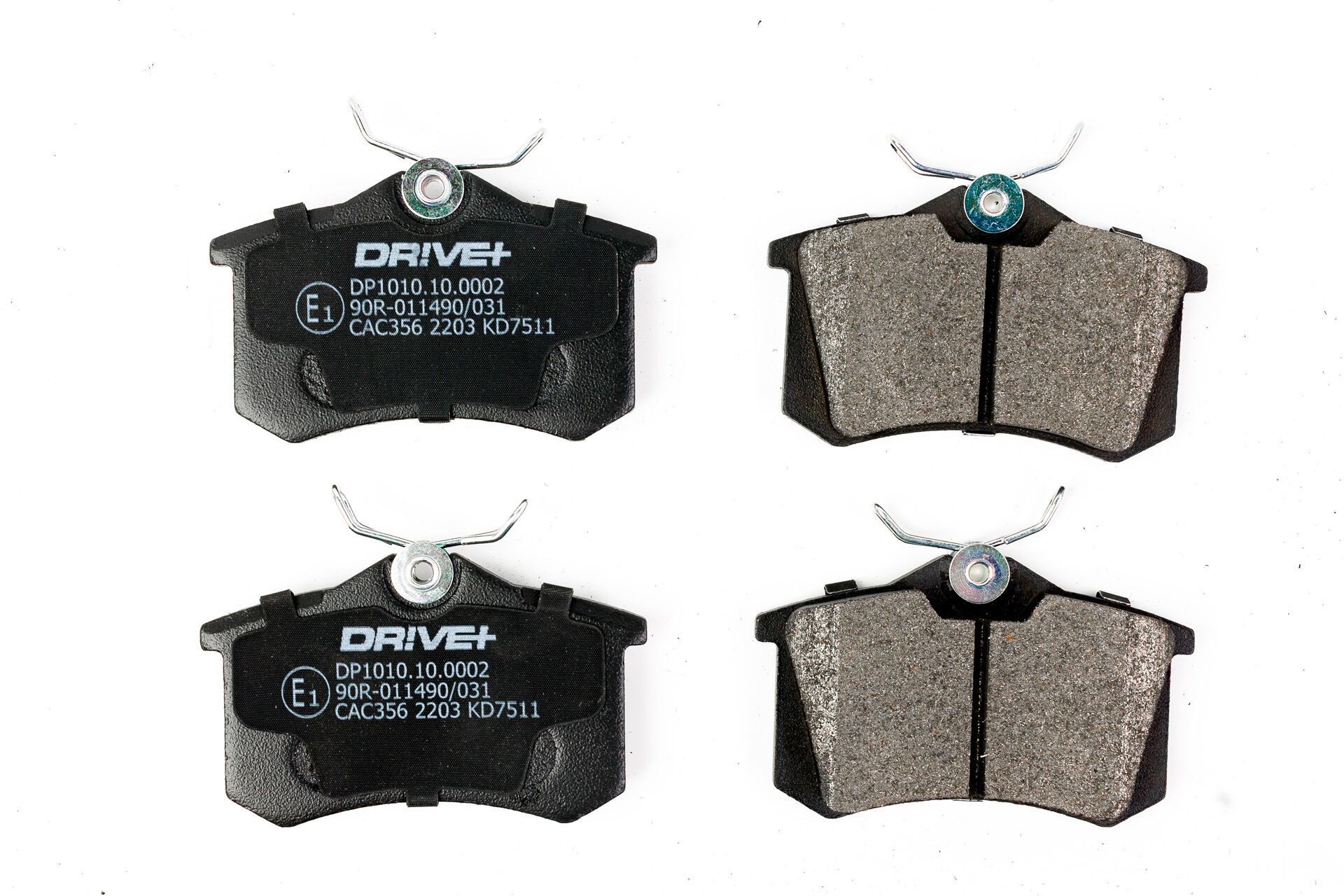 Dr!ve+ DP1010.10.0002 Bremsbeläge mit Feder, mit Klebefolie, mit Schrauben