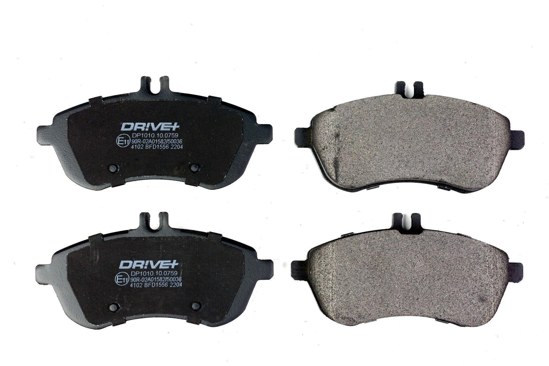Dr!ve+ DP1010.10.0759: Bromsbelägg framaxel, med limfolie, med skruvar