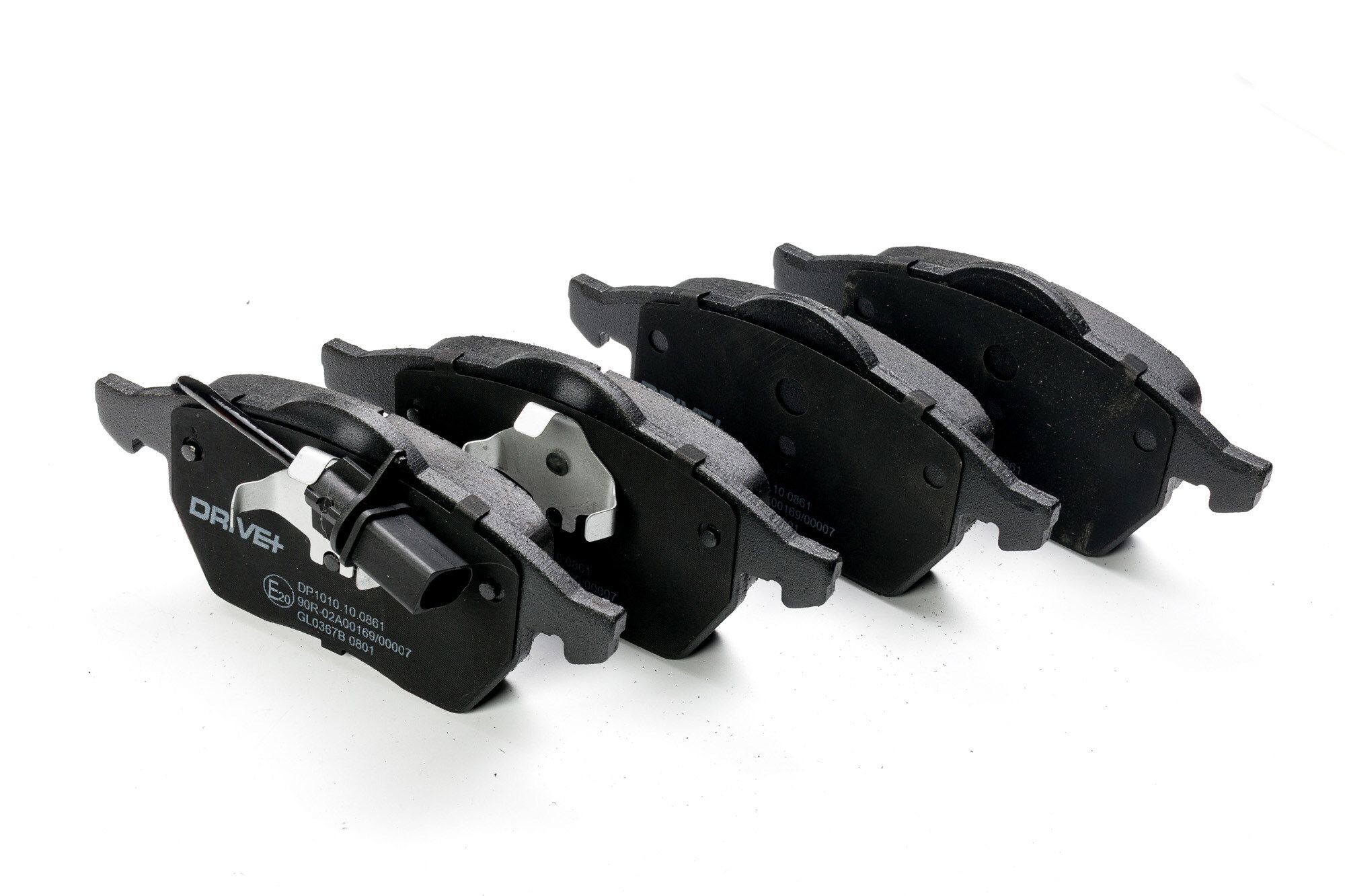 Dr!ve+ DP1010.10.0861: Klocki hamulcowe Oś przednia, ze sprężyną, z naklejaną folią